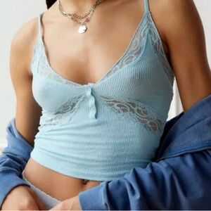 Urban Outfitters Blue Lace Detail Top